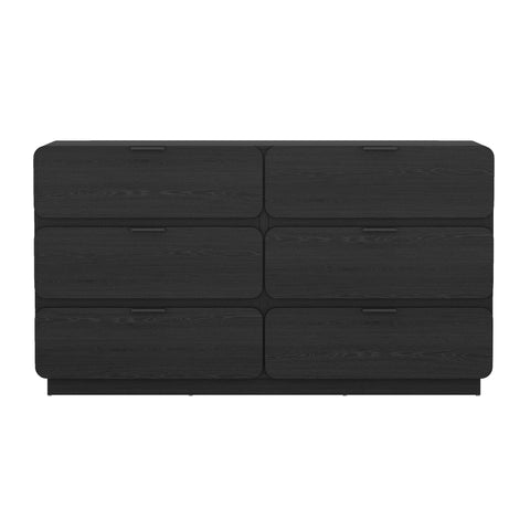 Manhattan Comfort Chrystie Contemporary Modern 60" Dresser in Black (6-Drawer)