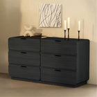 Manhattan Comfort Chrystie Contemporary Modern 60" Dresser in Black (6-Drawer)