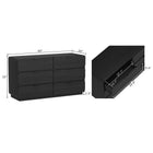 Manhattan Comfort Chrystie Contemporary Modern 60" Dresser in Black (6-Drawer)
