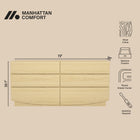 Manhattan Comfort Ardea Contemporary 72" Dresser in Natural Oak (6-Drawer)