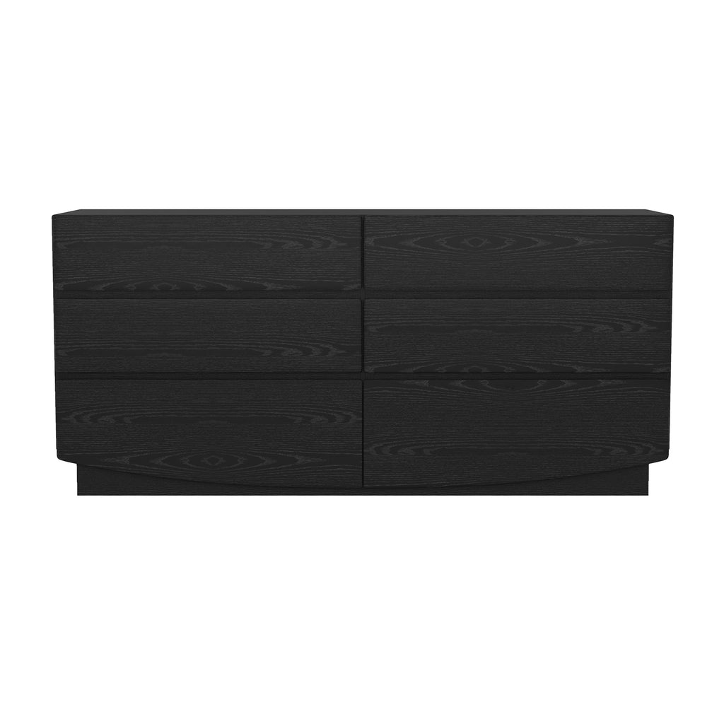 Manhattan Comfort Ardea Contemporary 72" Dresser in Black (6-Drawer)