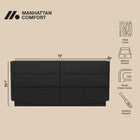 Manhattan Comfort Ardea Contemporary 72" Dresser in Black (6-Drawer)