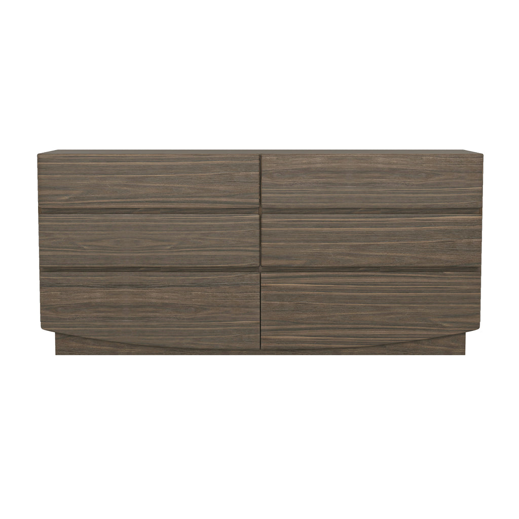 Manhattan Comfort Ardea Contemporary 72" Dresser in Walnut (6-Drawer)