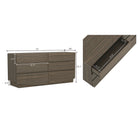 Manhattan Comfort Ardea Contemporary 72" Dresser in Walnut (6-Drawer)