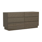 Manhattan Comfort Ardea Contemporary 72" Dresser in Walnut (6-Drawer)