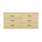 Manhattan Comfort Clifford Traditional Dresser in Natural Oak (6-Drawer)