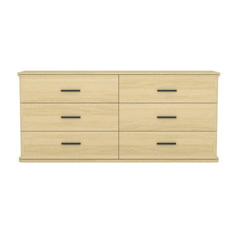 Manhattan Comfort Clifford Traditional Dresser in Natural Oak (6-Drawer)