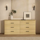 Manhattan Comfort Clifford Traditional Dresser in Natural Oak (6-Drawer)