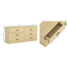 Manhattan Comfort Clifford Traditional Dresser in Natural Oak (6-Drawer)