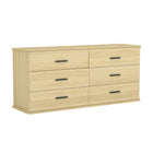 Manhattan Comfort Clifford Traditional Dresser in Natural Oak (6-Drawer)