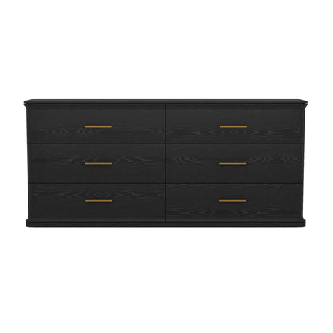 Manhattan Comfort Clifford Traditional Dresser in Black (6-Drawer)