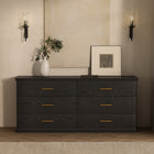 Manhattan Comfort Clifford Traditional Dresser in Black (6-Drawer)