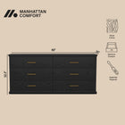 Manhattan Comfort Clifford Traditional Dresser in Black (6-Drawer)