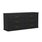 Manhattan Comfort Clifford Traditional Dresser in Black (6-Drawer)