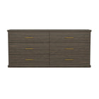 Manhattan Comfort Clifford Traditional Dresser in Walnut (6-Drawer)