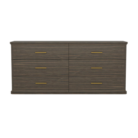 Manhattan Comfort Clifford Traditional Dresser in Walnut (6-Drawer)