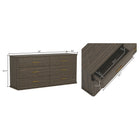 Manhattan Comfort Clifford Traditional Dresser in Walnut (6-Drawer)