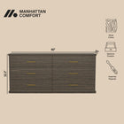 Manhattan Comfort Clifford Traditional Dresser in Walnut (6-Drawer)
