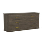 Manhattan Comfort Clifford Traditional Dresser in Walnut (6-Drawer)