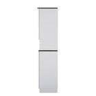 Baxton Studio Lauren Modern and Contemporary Two-tone White and Dark Brown Buffet and Hutch Kitchen Cabinet