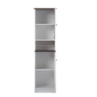 Baxton Studio Lauren Modern and Contemporary Two-tone White and Dark Brown Buffet and Hutch Kitchen Cabinet
