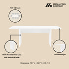 Manhattan Comfort Ella Modern 79" Dining Table in White