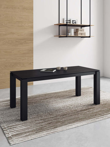 Manhattan Comfort Rockaway Modern Industry Chic 71" Dining Table in Black
