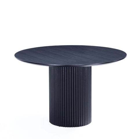 Manhattan Comfort Hathaway Modern Industry Chic 47" Round Dining Table in Black