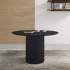 Manhattan Comfort Hathaway Modern Industry Chic 47" Round Dining Table in Black