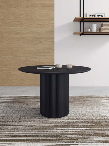 Manhattan Comfort Hathaway Modern Industry Chic 47" Round Dining Table in Black