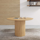 Manhattan Comfort Hathaway Modern Industry Chic 47" Round Dining Table in Natural