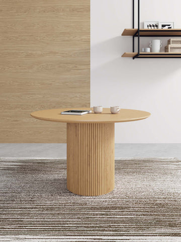 Manhattan Comfort Hathaway Modern Industry Chic 47" Round Dining Table in Natural