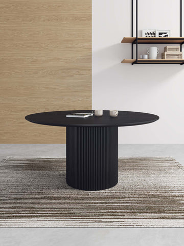 Manhattan Comfort Hathaway Modern Industry Chic 59" Round Dining Table in Black