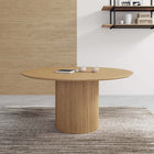 Manhattan Comfort Hathaway Modern Industry Chic 59" Round Dining Table in Natural