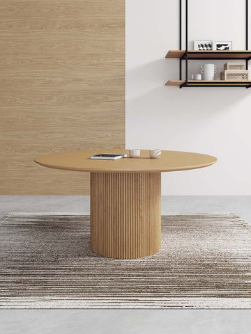 Manhattan Comfort Hathaway Modern Industry Chic 59" Round Dining Table in Natural