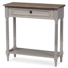 Baxton Studio Edouard French Provincial Style White Wash Distressed Wood and Grey Two-tone 1-drawer Console Table