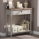 Baxton Studio Edouard French Provincial Style White Wash Distressed Wood and Grey Two-tone 1-drawer Console Table