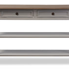 Baxton Studio Edouard French Provincial Style White Wash Distressed Wood and Grey Two-tone 2-drawer Console Table