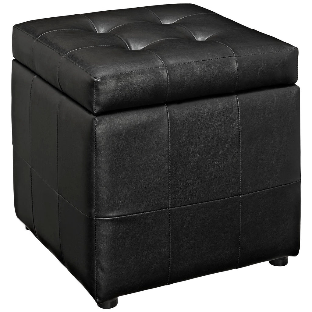 Modway Volt Storage Upholstered Vinyl Ottoman  