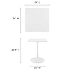 Modway Lippa 24" Square Wood Dining Table