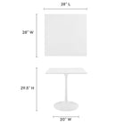 Modway Lippa 28" Square Wood Dining Table