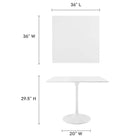 Modway Lippa 36" Square Wood Dining Table