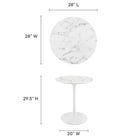 Modway Lippa 28" Round Faux Marble Dining Table