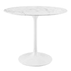 Modway Lippa 36" Round Faux Marble Dining Table  