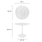 Modway Lippa 36" Round Faux Marble Dining Table