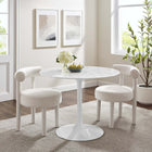 Modway Lippa 40" Round Faux Marble Dining Table