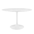 Modway Lippa 48" Round Faux Marble Dining Table  