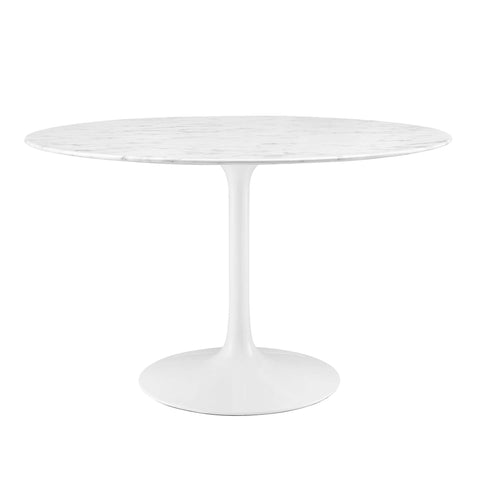 Modway Lippa 48" Round Faux Marble Dining Table  