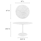 Modway Lippa 48" Round Faux Marble Dining Table