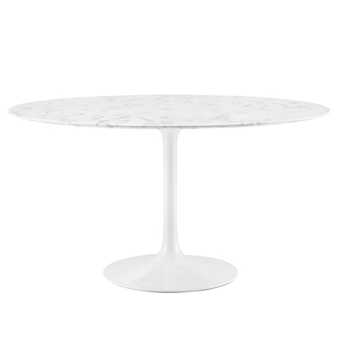 Modway Lippa 54" Round Faux Marble Dining Table  
